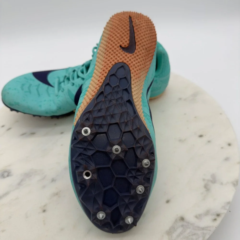 Nike Zoom Rival M 9 Track Spikes Womens‎ 8 Teal Black Racing Shoes 907565 300